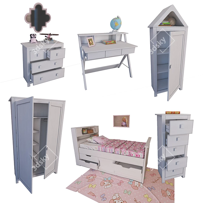 CorLiving Kids Bedroom Set 3D model image 2