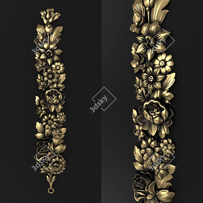 Charming Blooms: 3D Floral Decor 3D model image 1