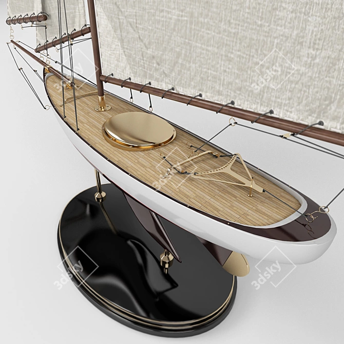 26" Sail Yacht Model 3D model image 2