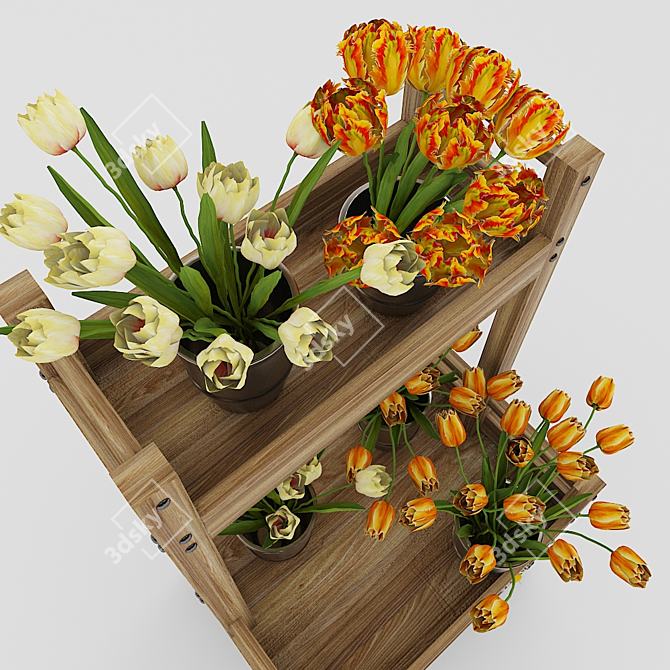 Title: Blossom Bedecked Floral Shelf 3D model image 3