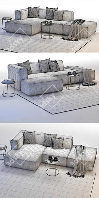 BoConcept Carmo3: Stylish Corner Sofa with Accessories 3D model image 3