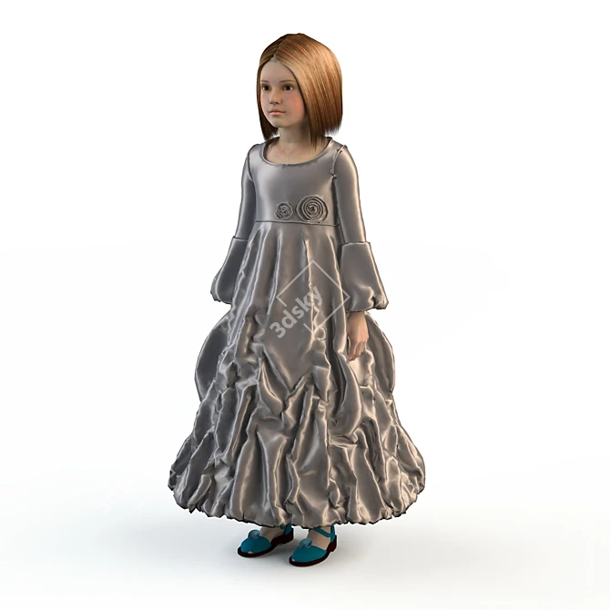 Festive Children's Dress 3D model image 2