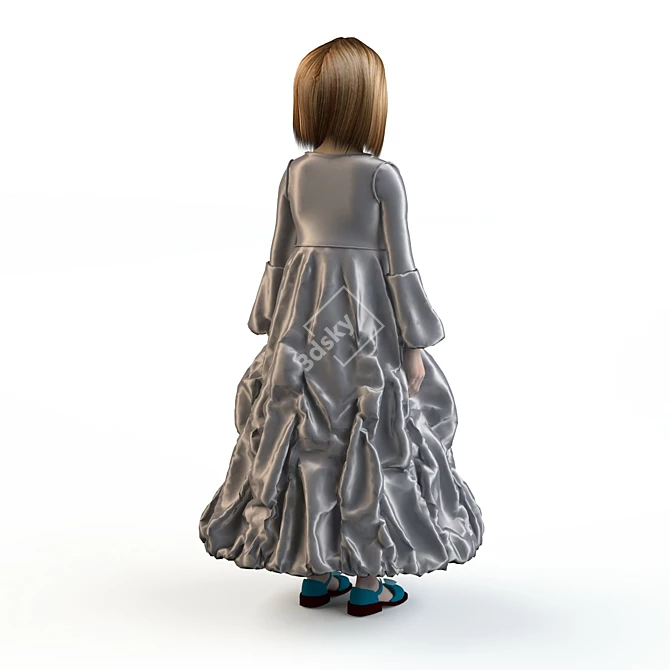 Festive Children's Dress 3D model image 3