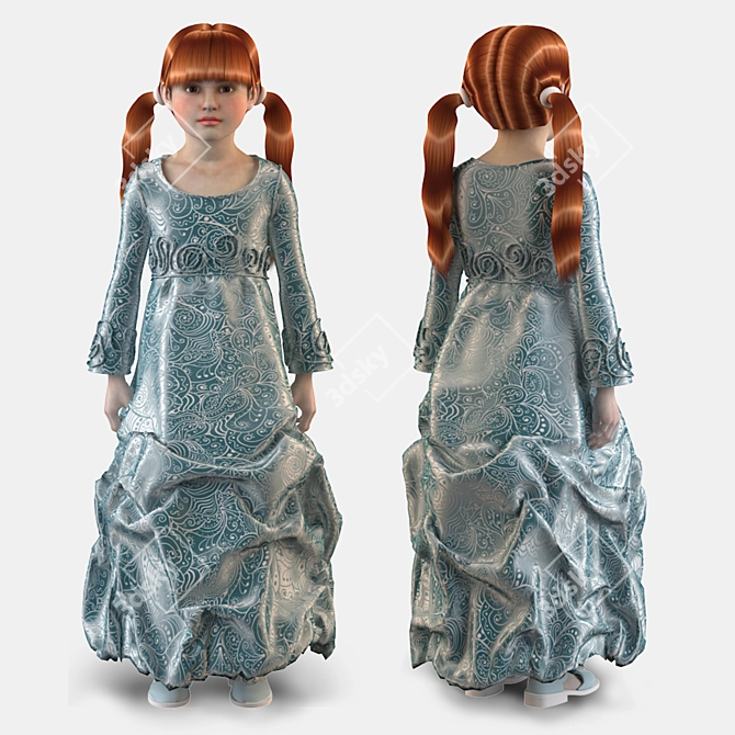 Festive Children's Dress: Perfect for Any Celebration! 3D model image 1