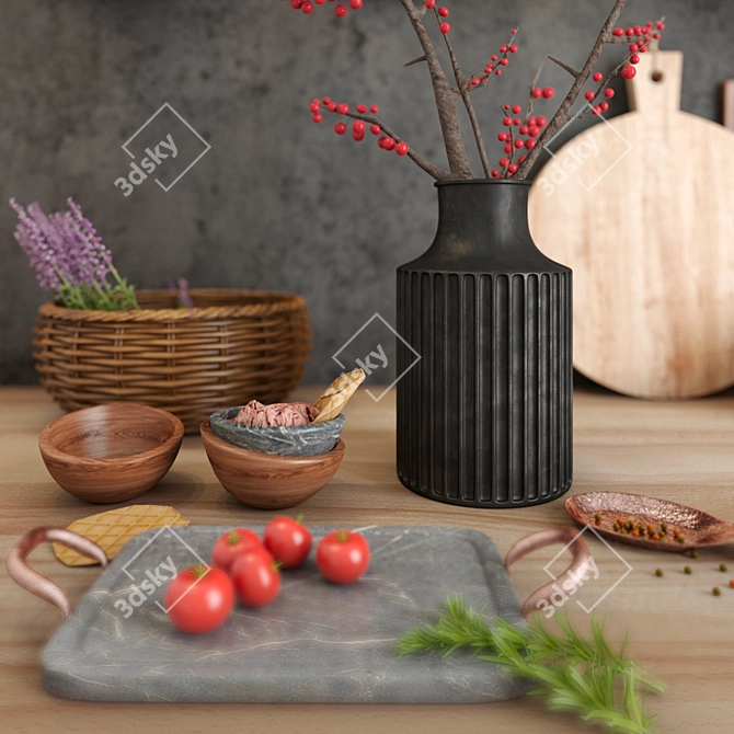 Ethnic Kitchen Set 3D model image 2