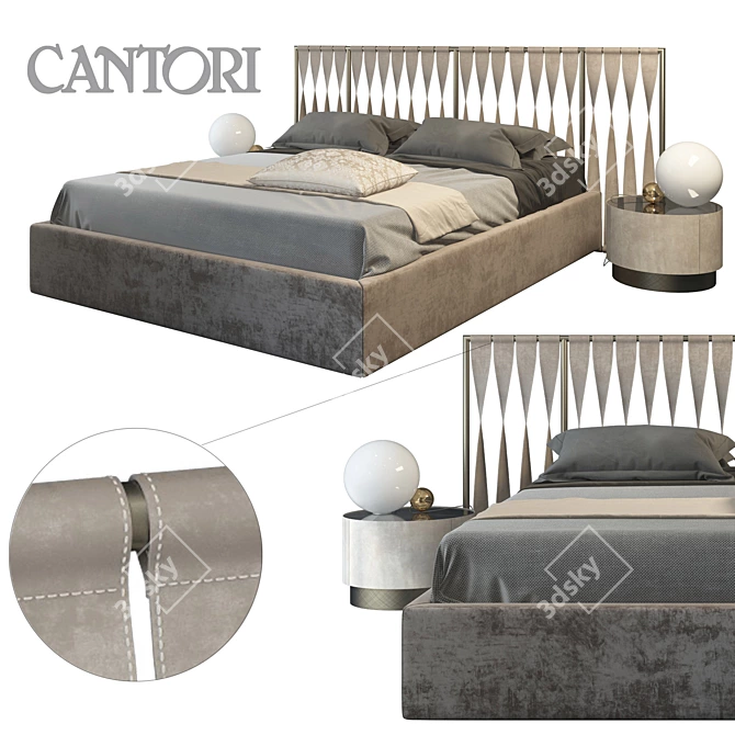 Elegant Twist Cantori Bed 3D model image 1