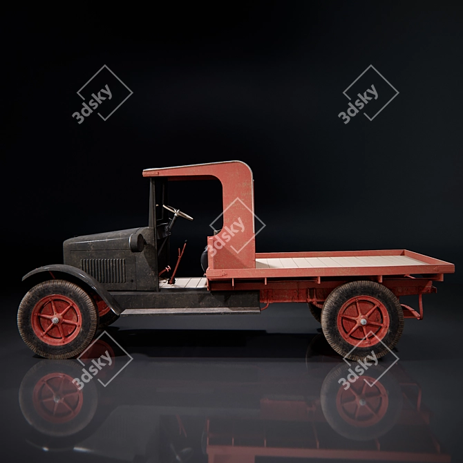 Vintage International Truck 1920 3D model image 2