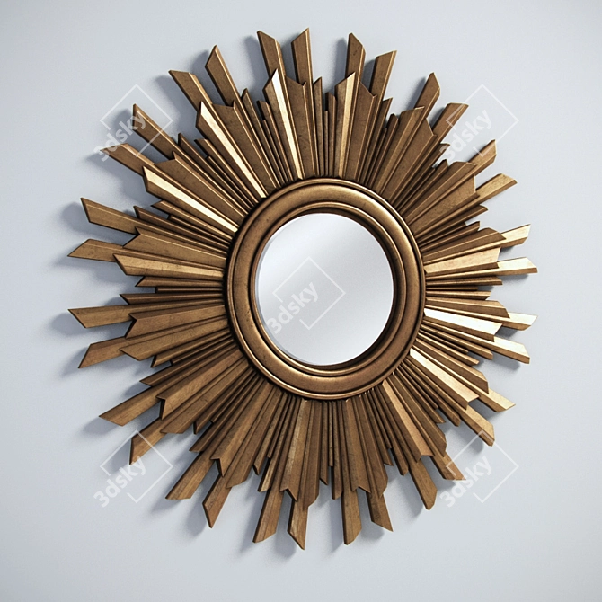 Sleek Sun Mirror to Brighten Your Space 3D model image 1