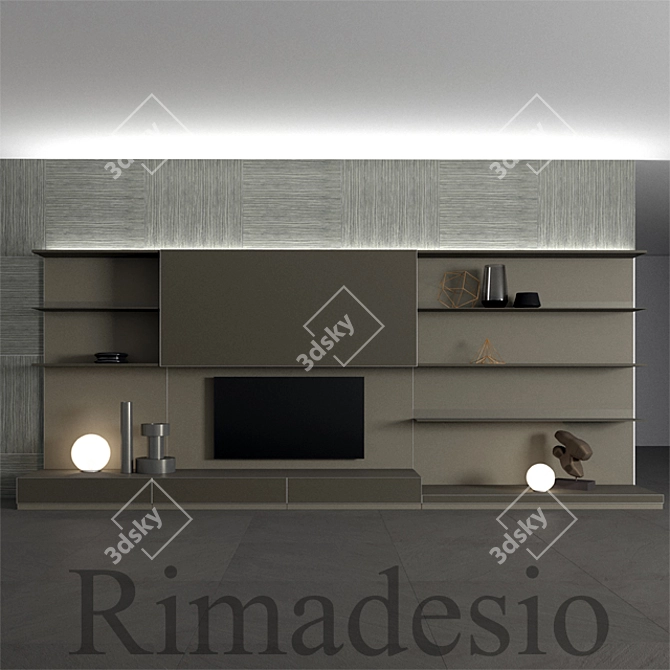 Elegant Rimadesio Glass Doors 3D model image 1