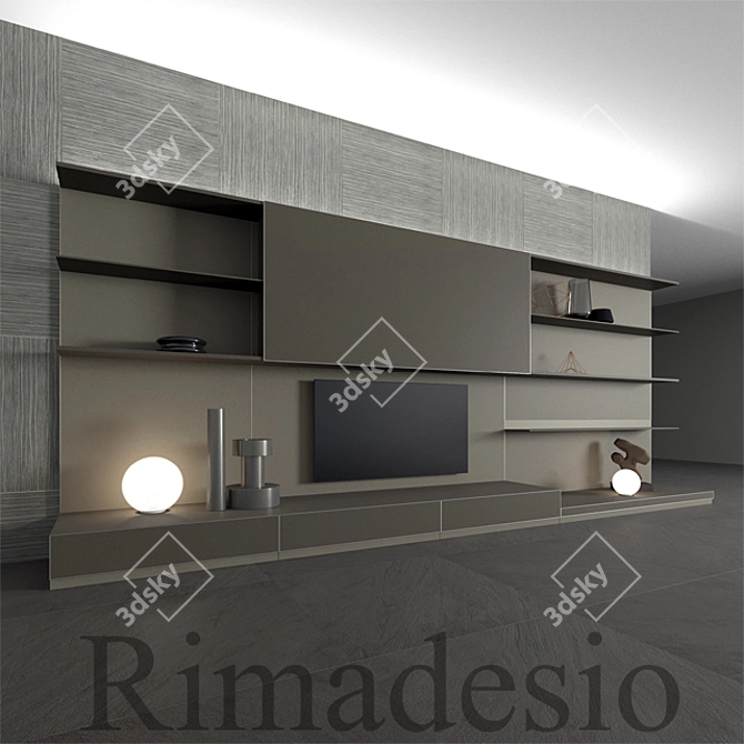 Elegant Rimadesio Glass Doors 3D model image 2