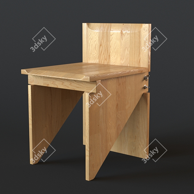 BO Chair: Iconic Design with Brazilian Pine 3D model image 1
