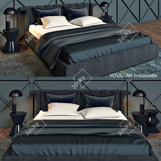 Elegant Ambassador Bed Set 3D model image 1