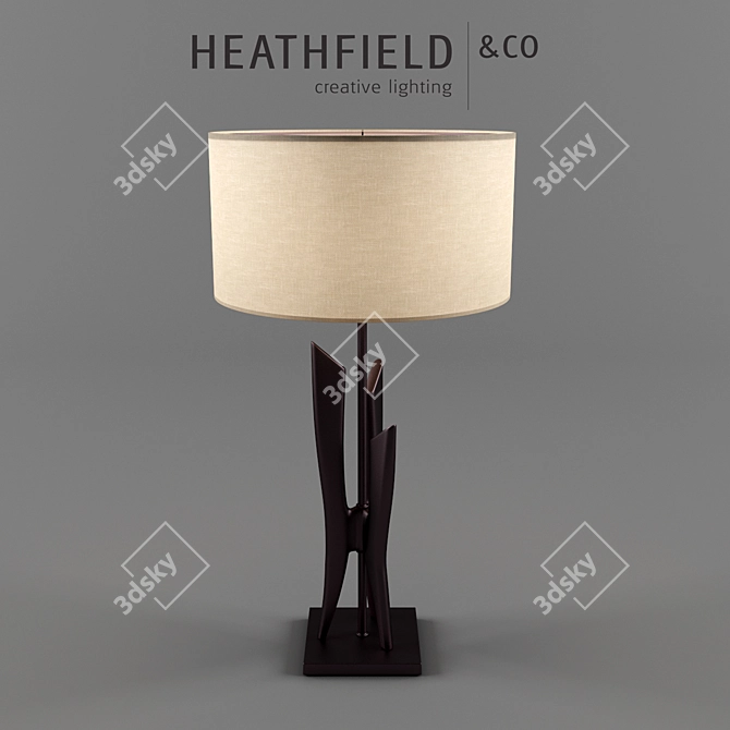 Finn Celtic Bronze Table Lamp: Bold, Sculptural, Ambient Light 3D model image 1