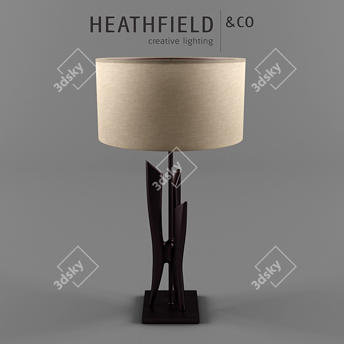 Finn Celtic Bronze Table Lamp: Bold, Sculptural, Ambient Light 3D model image 2