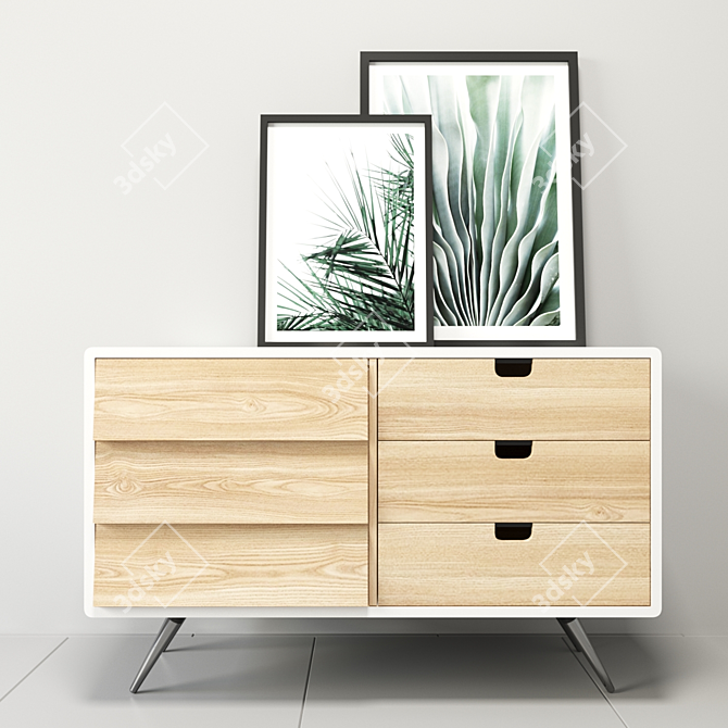 Solid Board Sideboard | 109cm wide 3D model image 1