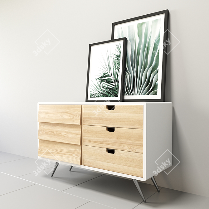 Solid Board Sideboard | 109cm wide 3D model image 2