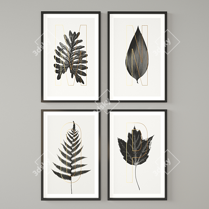 Botanical Bliss: Modern Plant Paintings 3D model image 3