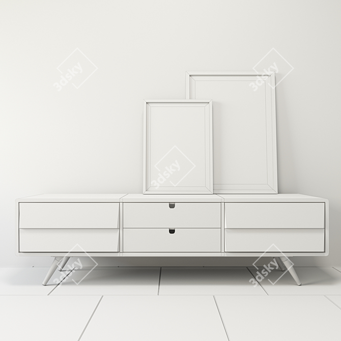 Elegant Palm Shade Sideboard 3D model image 2