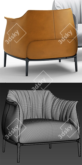 Luxury Italian Armchair: Poltrona Frau Archibald 3D model image 3