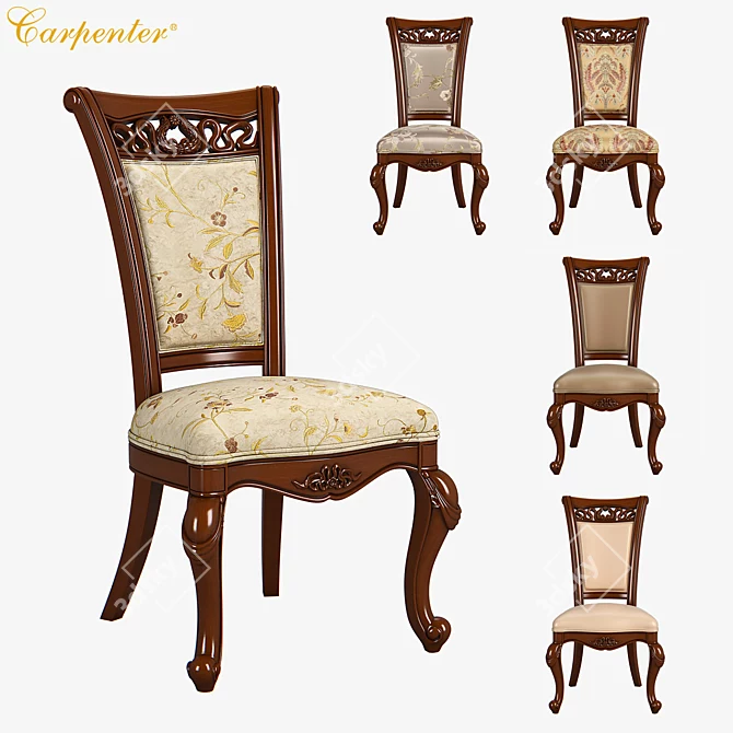 Carpenter Dining Chair: Elegant and Sturdy 3D model image 1