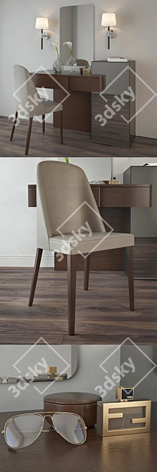 SMA Trendy Toilet Table Set 3D model image 2