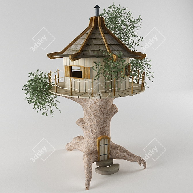 Nature's Playground: Treehouse Paradise 3D model image 1