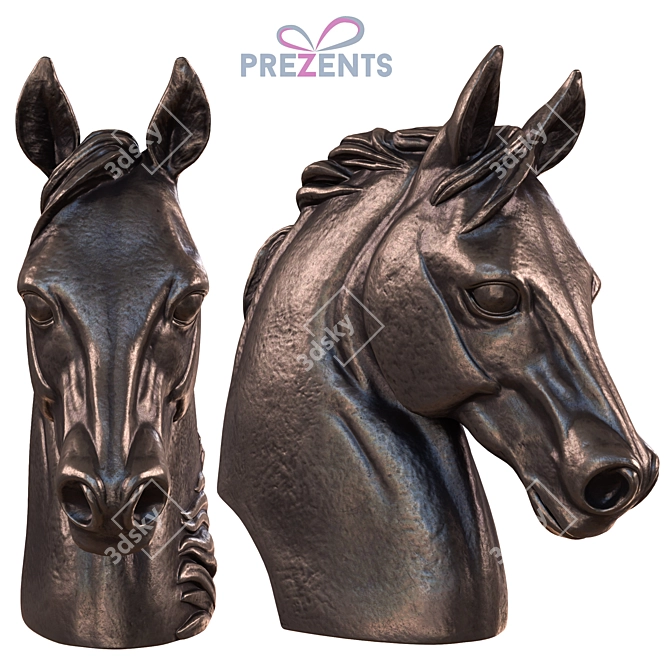 Elegant Spirit: Bronze Horse Sculpture 3D model image 2