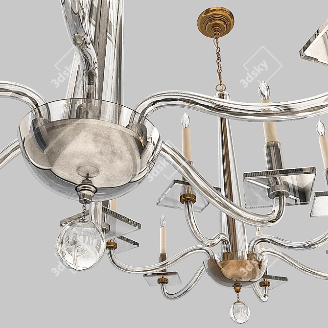 Elegant Crystal Ceiling Light 3D model image 2