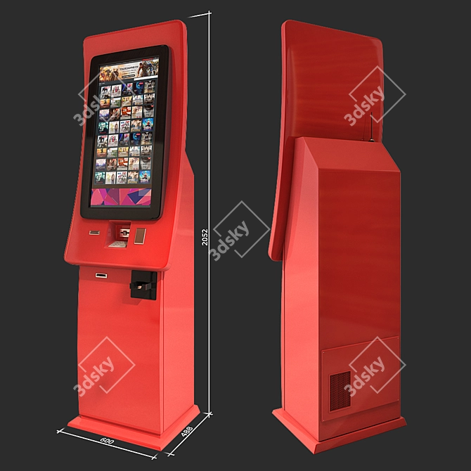 CineTicket VendMachine: Smoothing Screen, Compact Design 3D model image 1