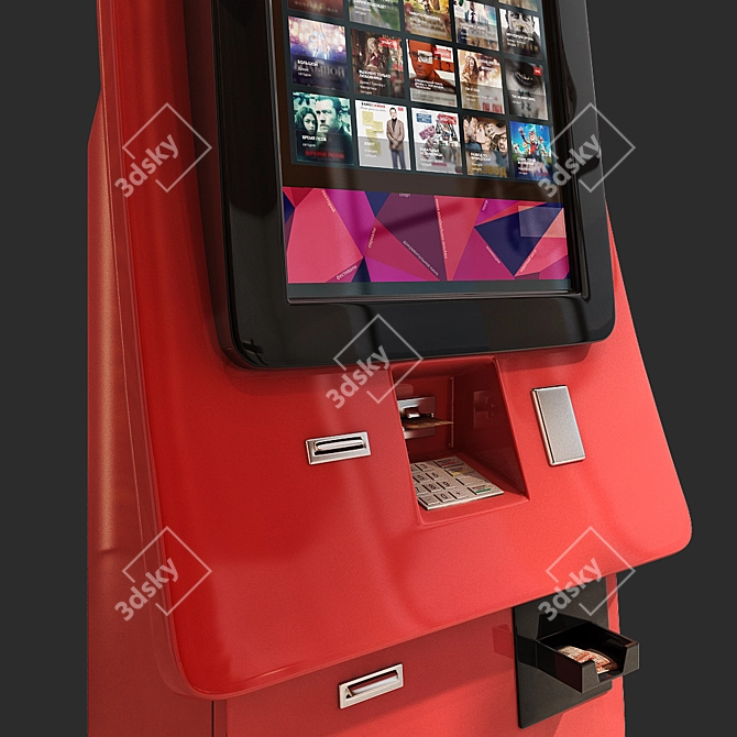 CineTicket VendMachine: Smoothing Screen, Compact Design 3D model image 2