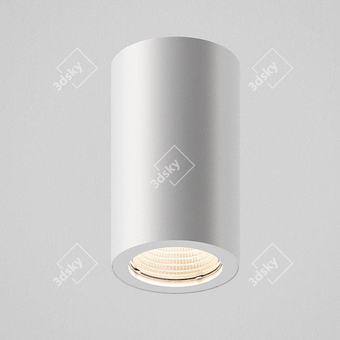 Sleek White Aluminum Ceiling Lamp 3D model image 1