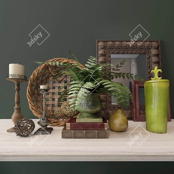 Traditional Ethnic Decor Set 3D model image 1