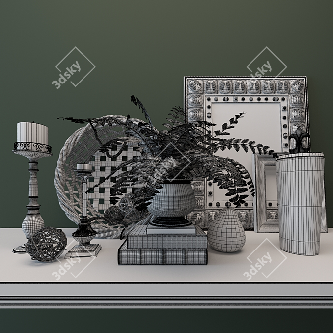 Traditional Ethnic Decor Set 3D model image 2