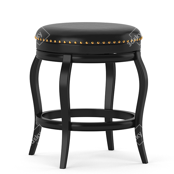 Elegant Gevei Wood Dutton Stool 3D model image 3