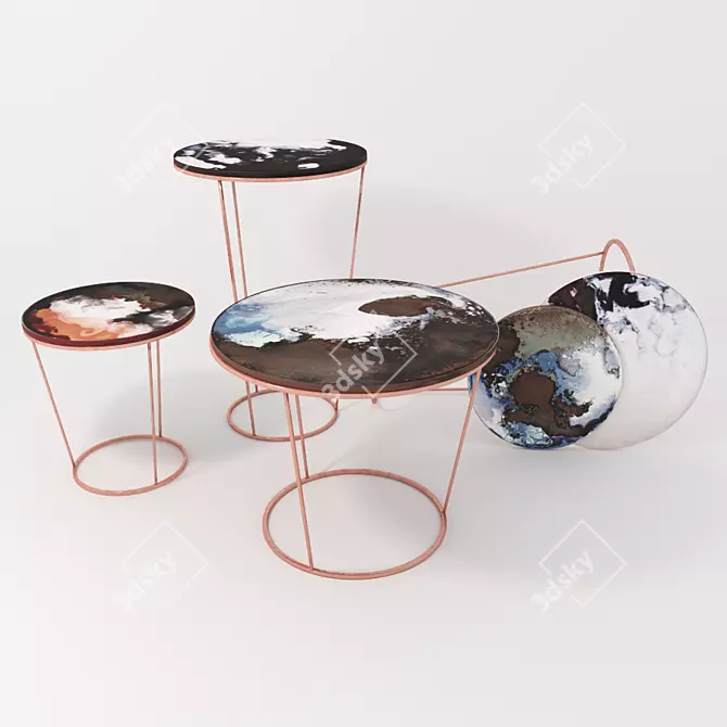 Elegant Ceramic Tables by Elisa 3D model image 1