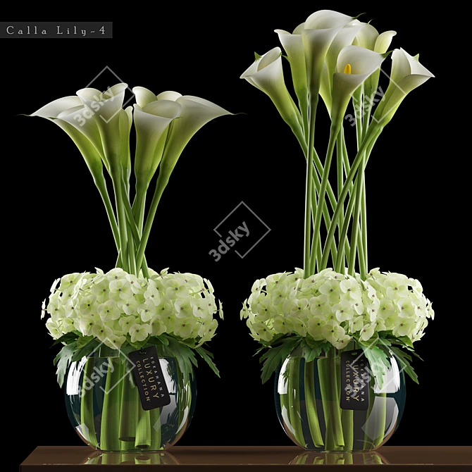 Elegant Calla Lily Arrangement 3D model image 1