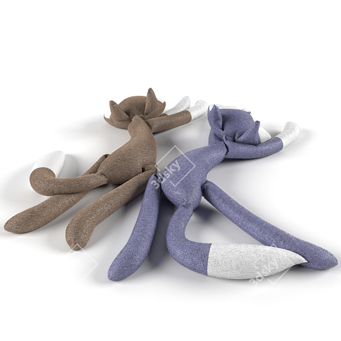 Posable Fox Toy: 2 Colors 3D model image 2