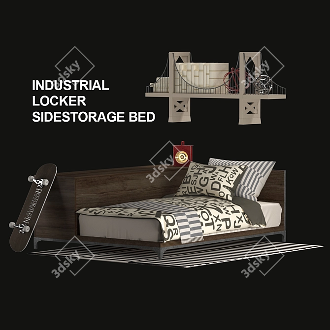 LockerStyle Teen Bed 3D model image 4