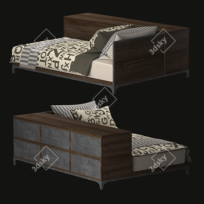 LockerStyle Teen Bed 3D model image 8