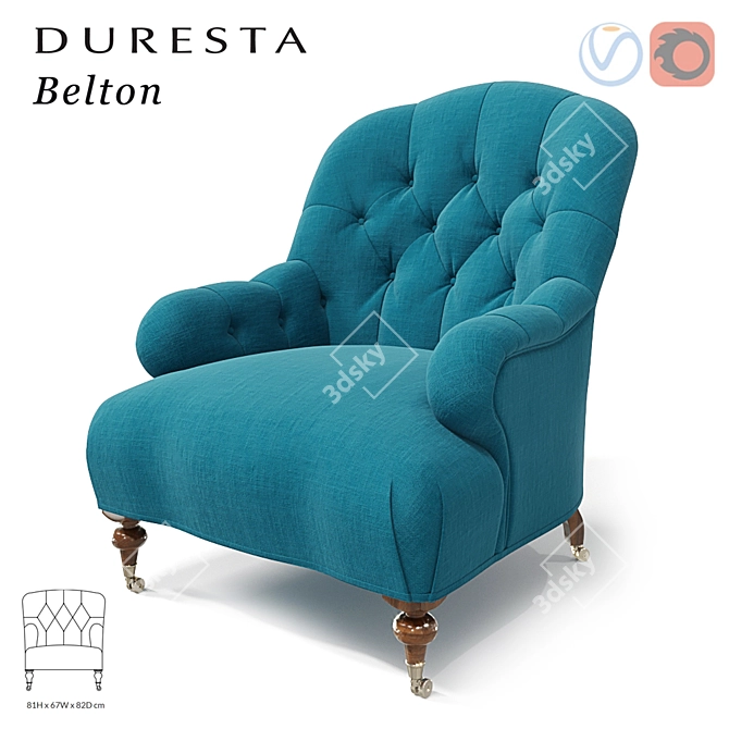 Elegant Duresta Belton Armchair 3D model image 1