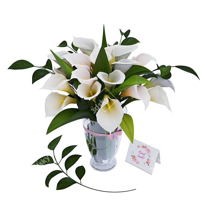 Product Title: Elegant Callas Bouquet 3D model image 1