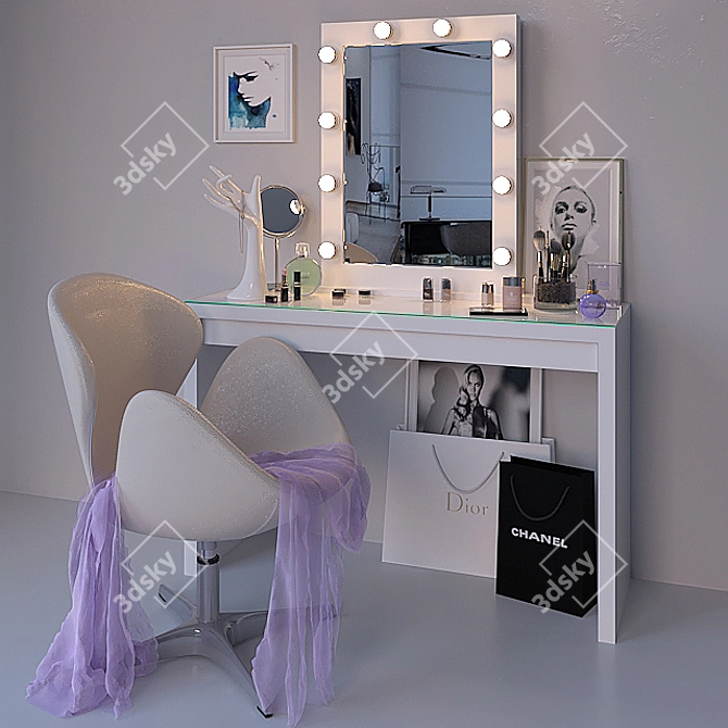 All-in-One Makeup Vanity Set 3D model image 1