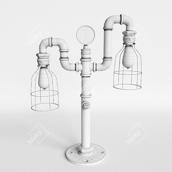Industrial Loft Table Lamp 3D model image 3