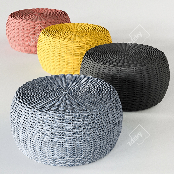 Nautical Bliss: Tidelli Marina Pouf 3D model image 1