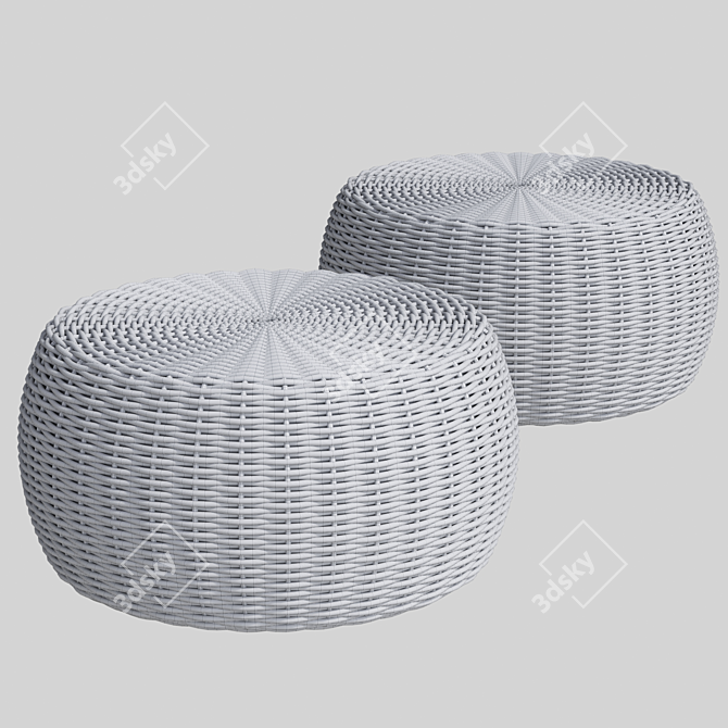 Nautical Bliss: Tidelli Marina Pouf 3D model image 3