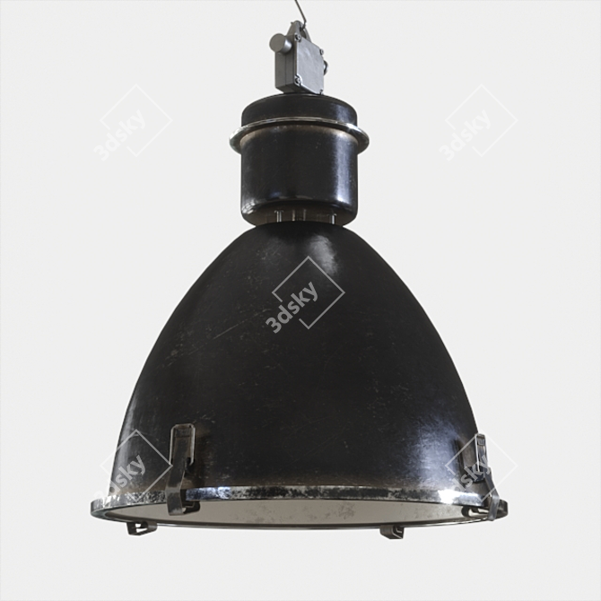 Rustic Industrial Pendant Light 3D model image 1