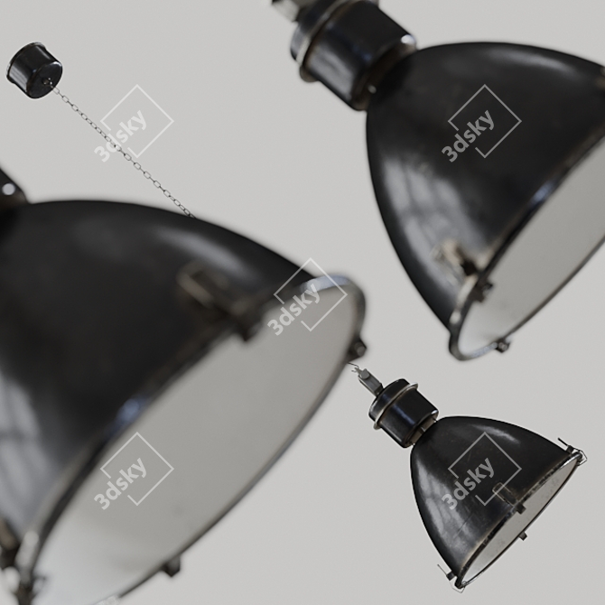 Rustic Industrial Pendant Light 3D model image 2