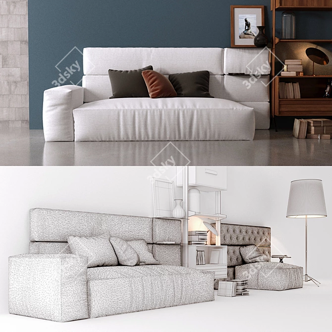 Contemporary Twils Living Set 3D model image 2