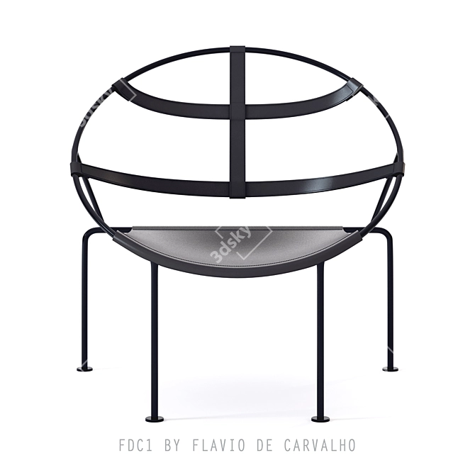 FDC1 Sculptural Armchair by Carvalho 3D model image 1