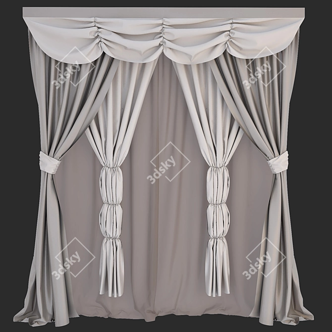 Elegant Drapes for Divine Interiors 3D model image 1